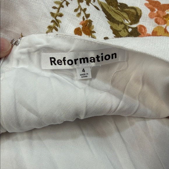 Reformation NWT Casette Linen Midi Dress In Bella Floral Size 4 - Picture 10 of 12